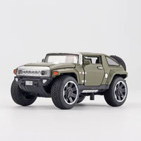 132 hummer hx alloy model car off road vehicle with pull back function music light openable door for kids gift toy