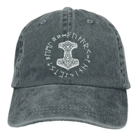 vikings and rune wheel norse mythology symbol adult cowboy hat baseball cap