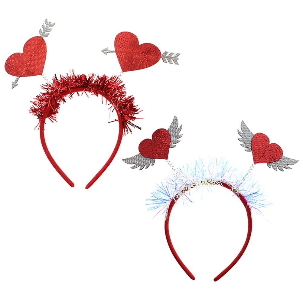 

Wings Love Headband Wedding Party Hair Accessory Girl Heart Hairbands Valentine's Day Headdress