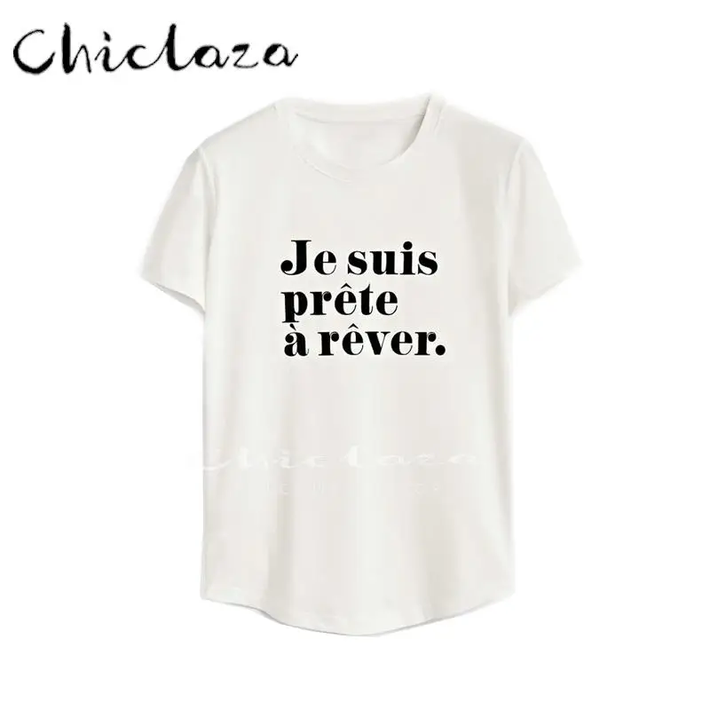 

CHICLAZA 2022 Summer Woman Fashion Cotton White Printing T-Shirt Female O-Neck Short Sleeve Casual Tee Top