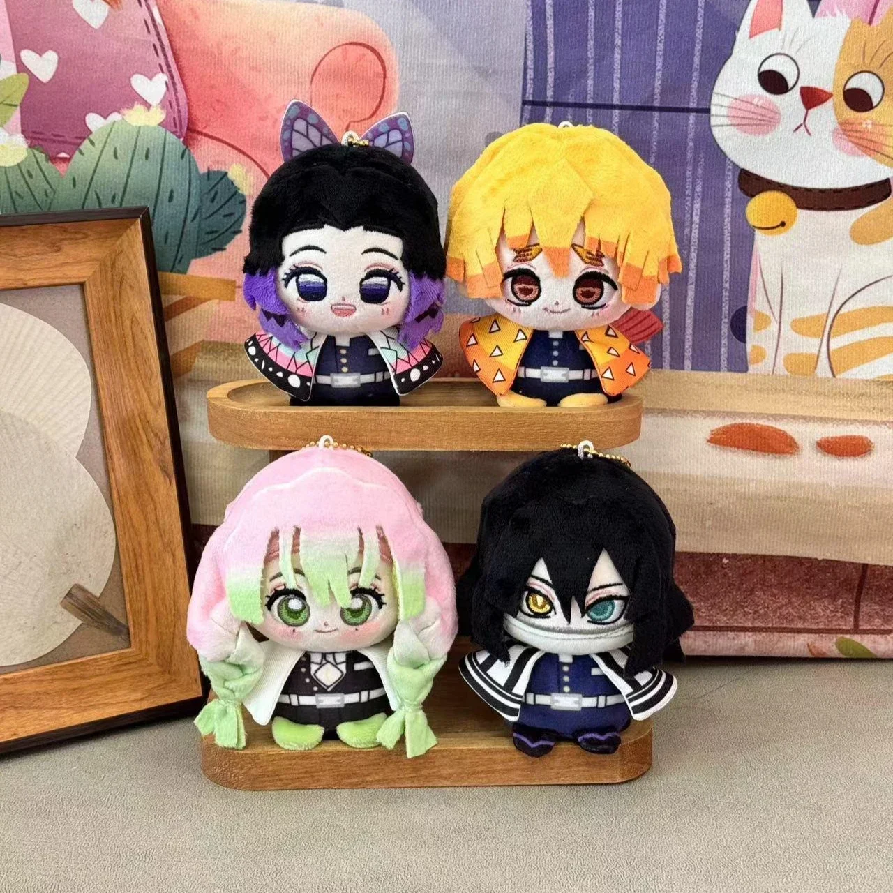 Аниме Demon Slayer Kochou Shinobu Agatsuma Zenitsu Iguro Obanai Kanroji Mitsuri Косплей Пушистые куклы Мягкие