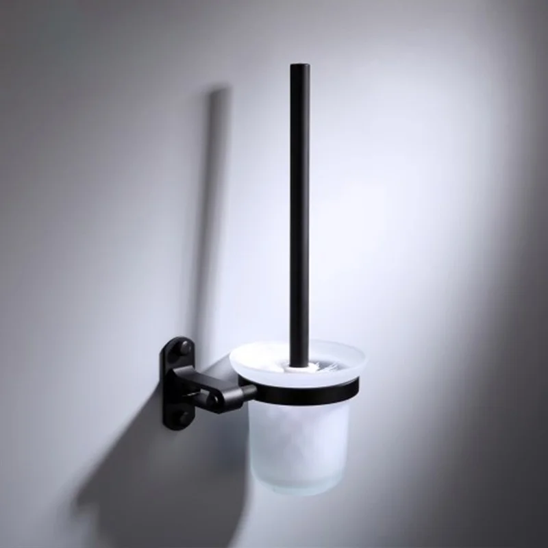 

Black Brush Accessories Wall Holder Bathroom Bathroom Space Bathroom Cleaning Mounted Aluminum Set Accessories Toilet