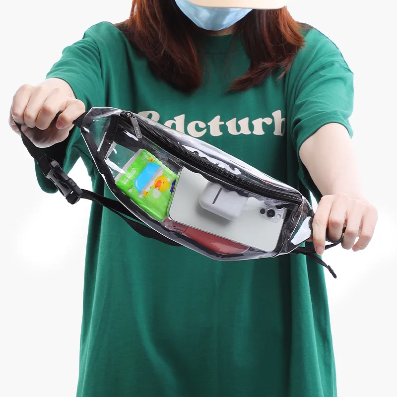 

pvc transparent Fanny pack fashion cross body chest stylish women's beach waterproof jelly shoulder bag