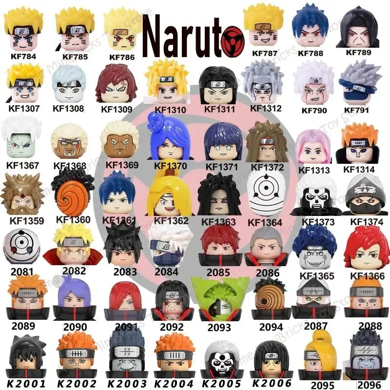

Japanese Anime Naruto Building Blocks Hatake Kakashi Uzumaki Uchicha Jiraiya Mni Action Figures Assembly Educational Toys Gift