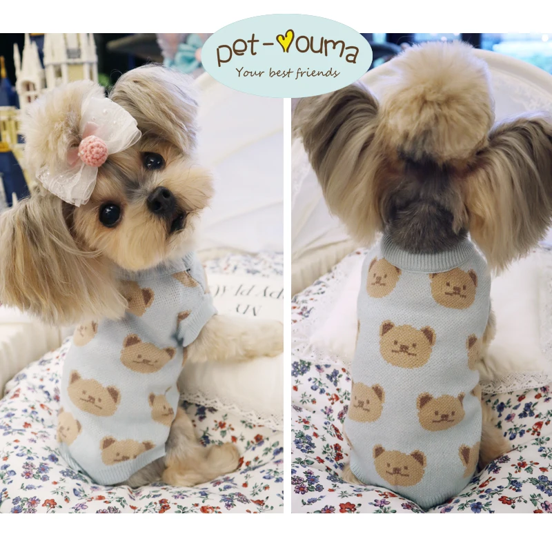 

Hot Sale Jacquard Pet Sweater Dog Teddy Yorkshire Cat Bichon Jiafei Clothes VIP