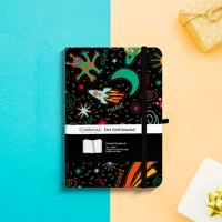 space a5 bullet dotted grid journal elastic band hard cover notebook