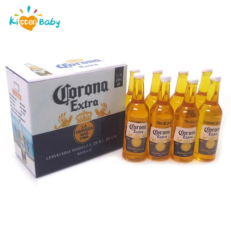 9Pcs 1:12 Dollhouse Miniature Wine Bottle Mini Beer Bottle Drink Bottle Kitchen Accessory for Doll House DIY Decoration Pub Bar