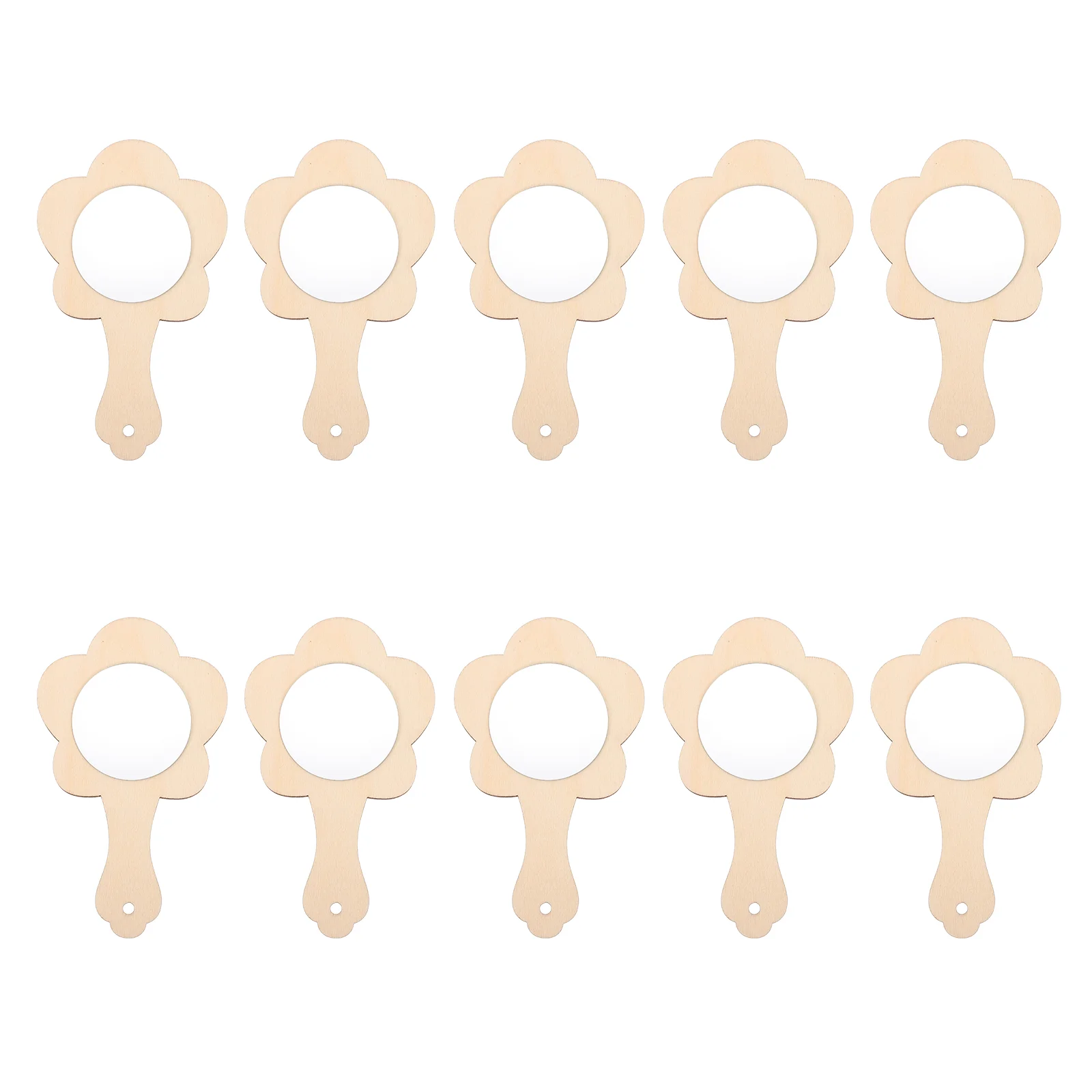 

Mirror Diy Unfinished Wooden Handheldpainting Craft Wood Travel Handle Blank Makeupportable Hand Kids Paddle Toy Beauty Mirrors