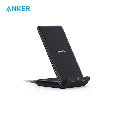 Беспроводные зарядные устройства Anker, максимальная мощность 10 Вт, подставка PowerWave с сертификатом Qi, 7,5 Вт для iPhone 11 12, подставка для быстрой беспроводной зарядки для Samsung