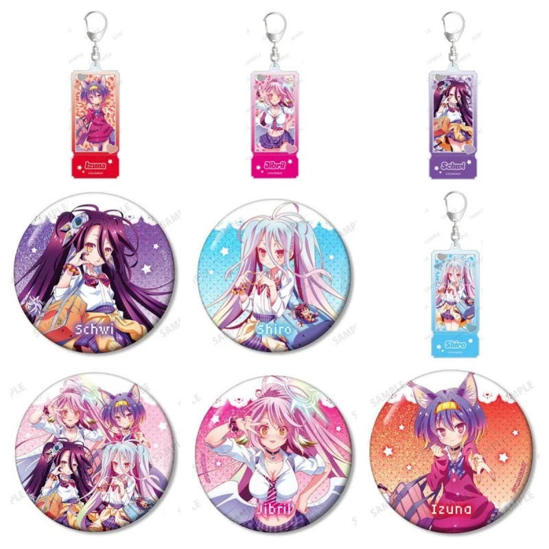 Фото Брелок-подвеска из акрила NO GAME NO LIFE 15 см: Шви, Широ, Джирриль, Изуна, Хацусе. Изысканные товары, подарки для фестивалей. №1