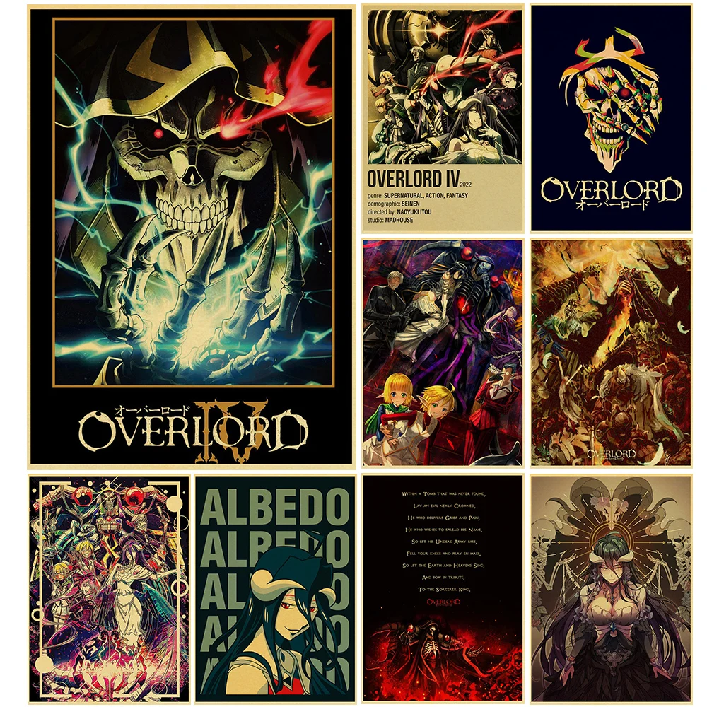 

Hot Anime Overlord IV Poster Paper Living Room Posters Cartoon Streetwear Fashion Cafe Decals Bedroom for Bedroom Bar Painting