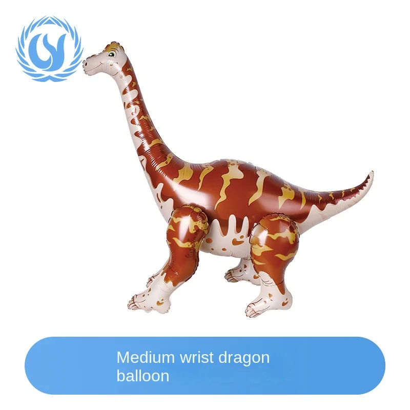 

Medium 3D Dinosaur Cartoon Animal Children Balloon Stereo Birthday Party Decorative Aluminum Film Inflatable Color Balloon