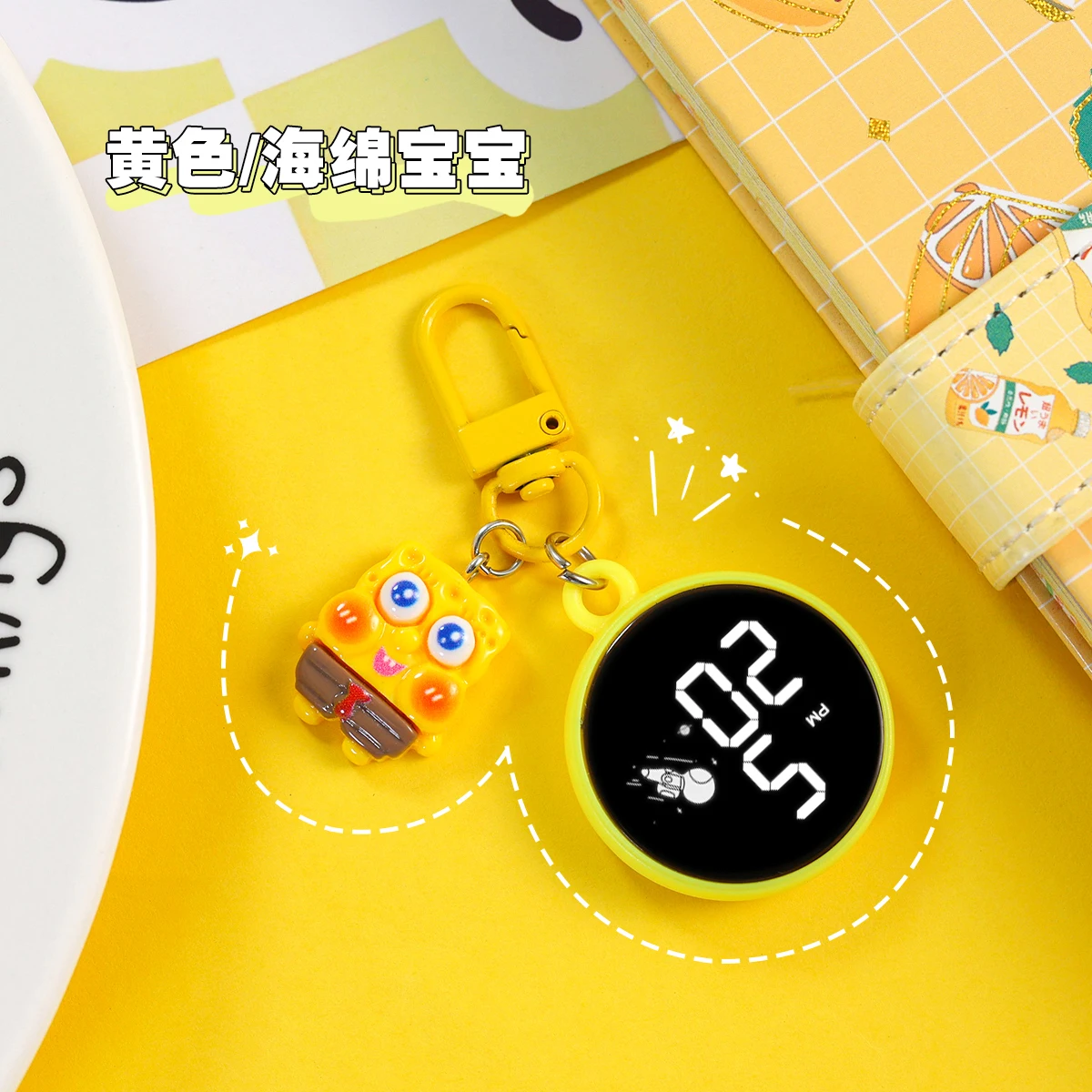 Губка Боб мультяшный брелок маленькие подвесные часы детские электронные