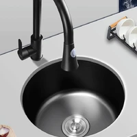 black stanless steel balcon sink undermount mixer taps small bar sink bathroom round fregaderos de cocina kitchen accessories