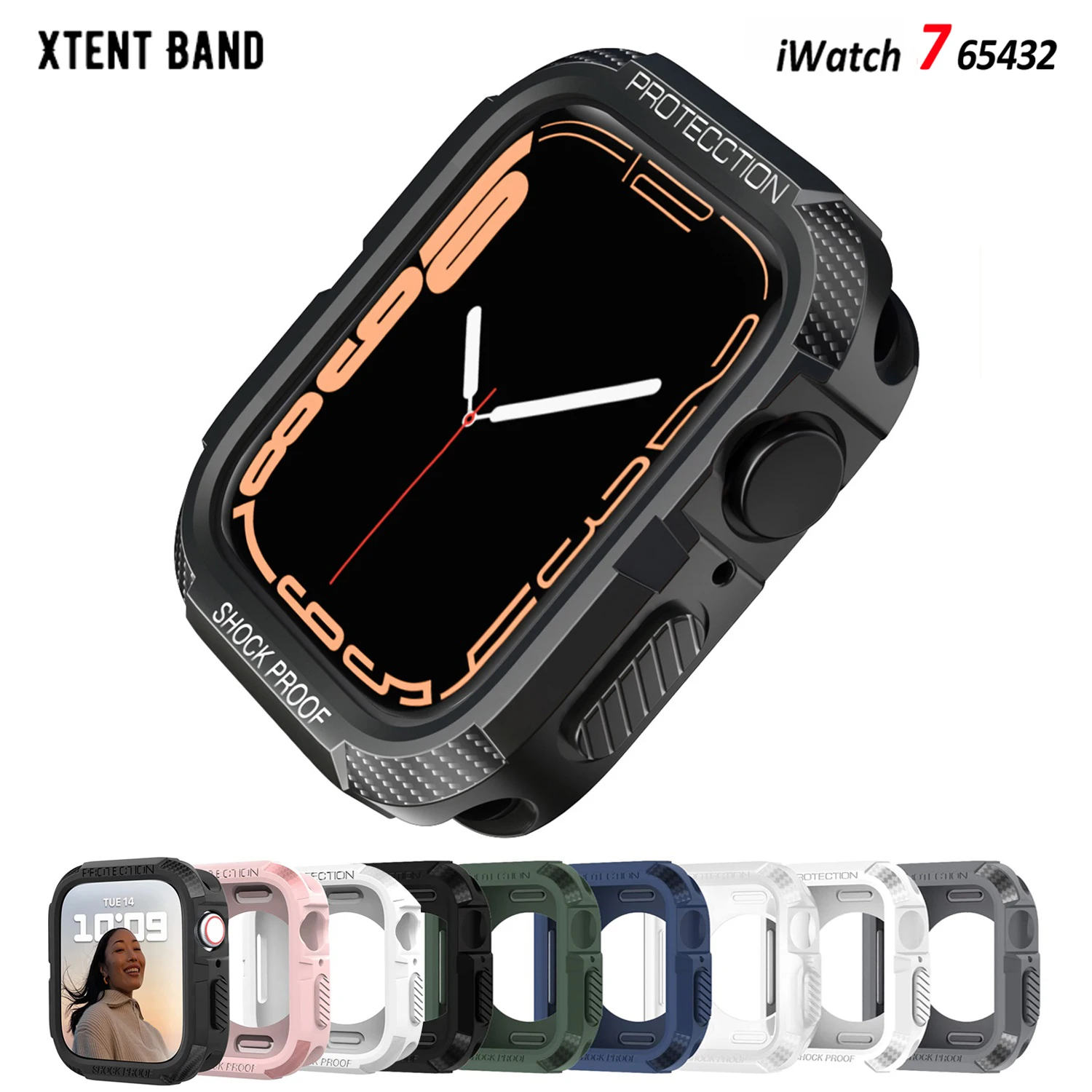 

Прочный чехол для Apple Watch 44 мм 40 мм 45 мм 41 мм se 6 5 4 3 iWatch
