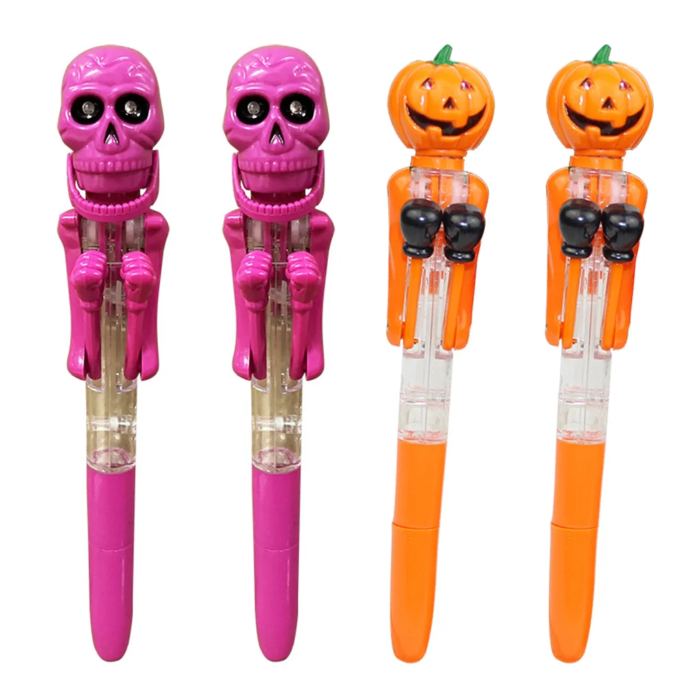 

4PCS Classic Elements Ballpoint Pen Pumpkin Pen with Light