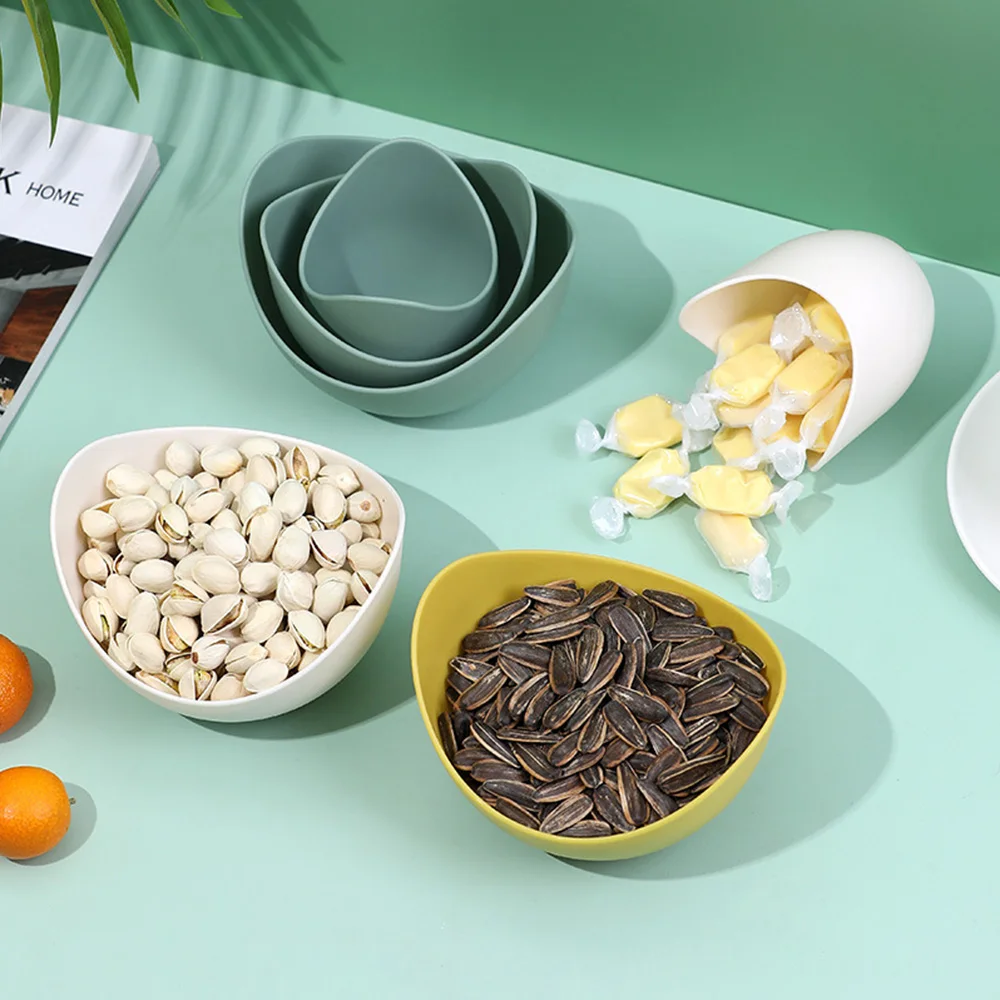 

3 PCS Flower-shaped Fruit Plate Plastic Snack Tray Kitchen Storage Box Peanut Dried Fruit Plate Sundries Storage Home Storage