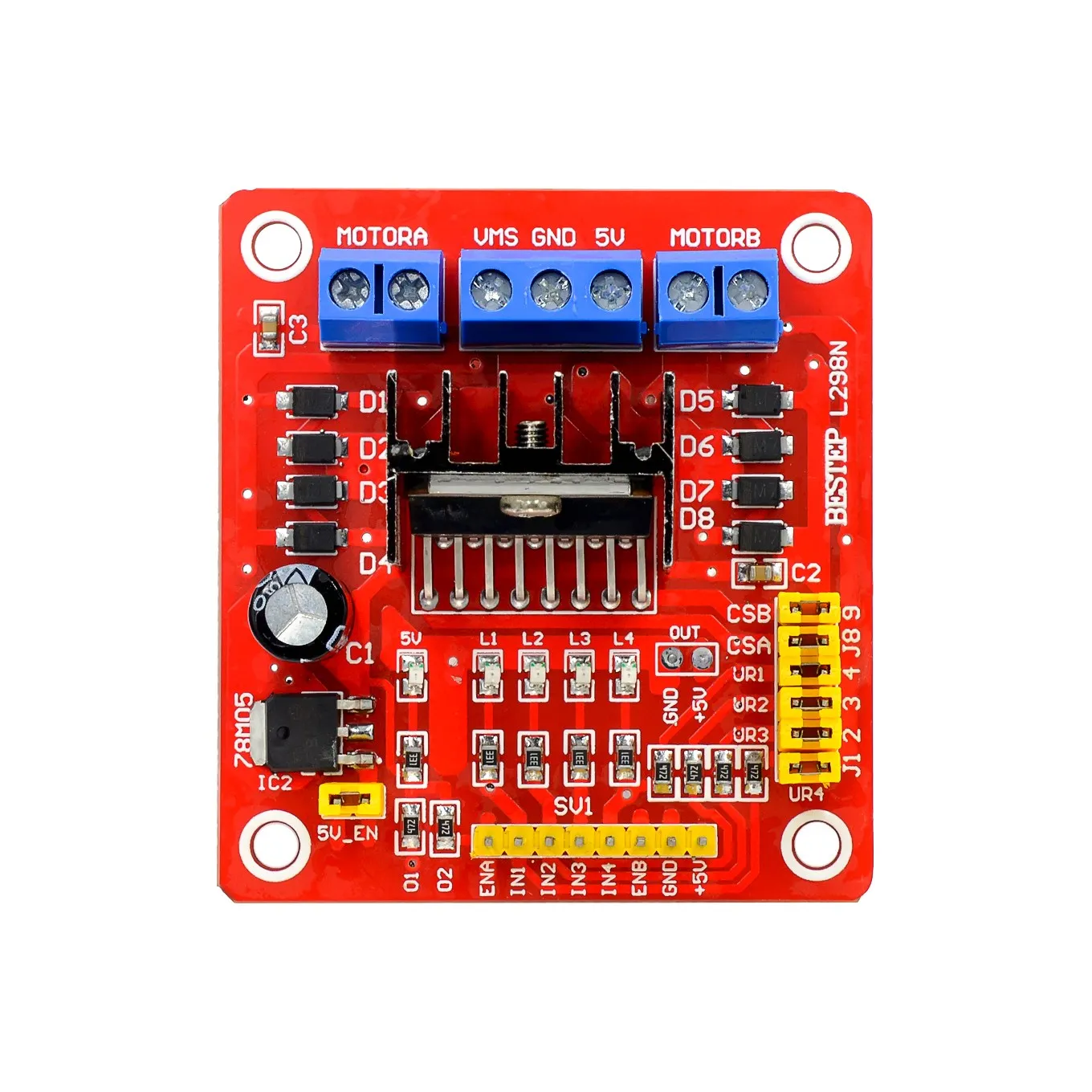 Плата модуля драйвера двигателя L298N для arduino двухмостовое управление шаговым