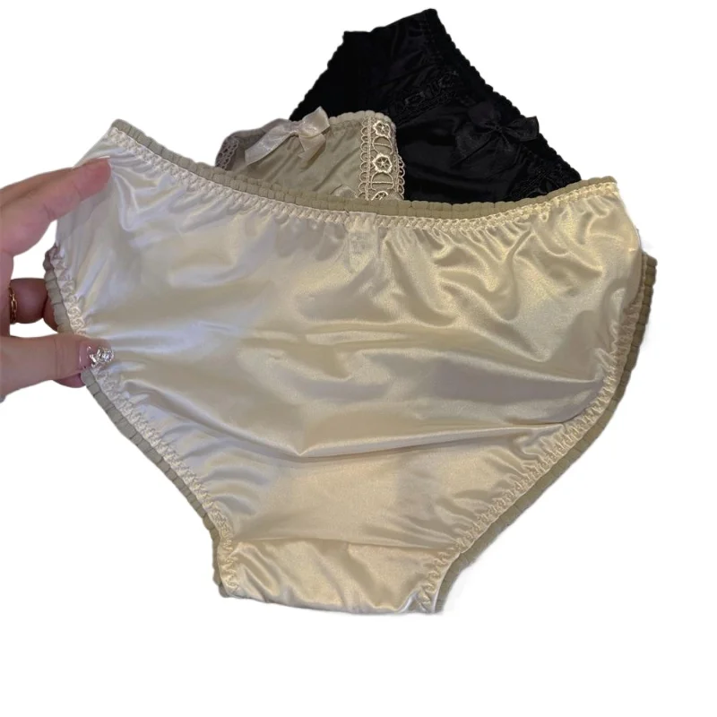 Шелковые новые кружевные трусики с низкой талией для катания на коньках