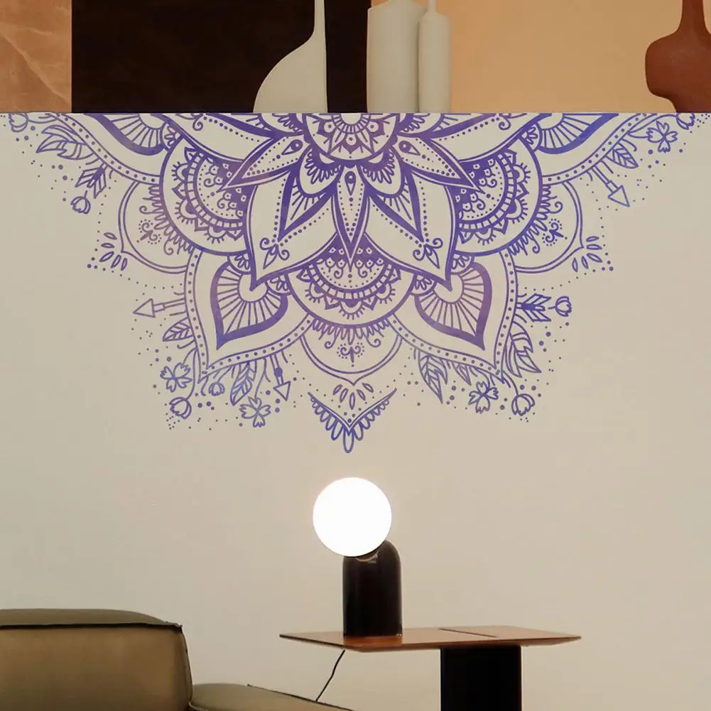 Наклейка на стену в богемном стиле с цветком мандалы съемные наклейки стены для