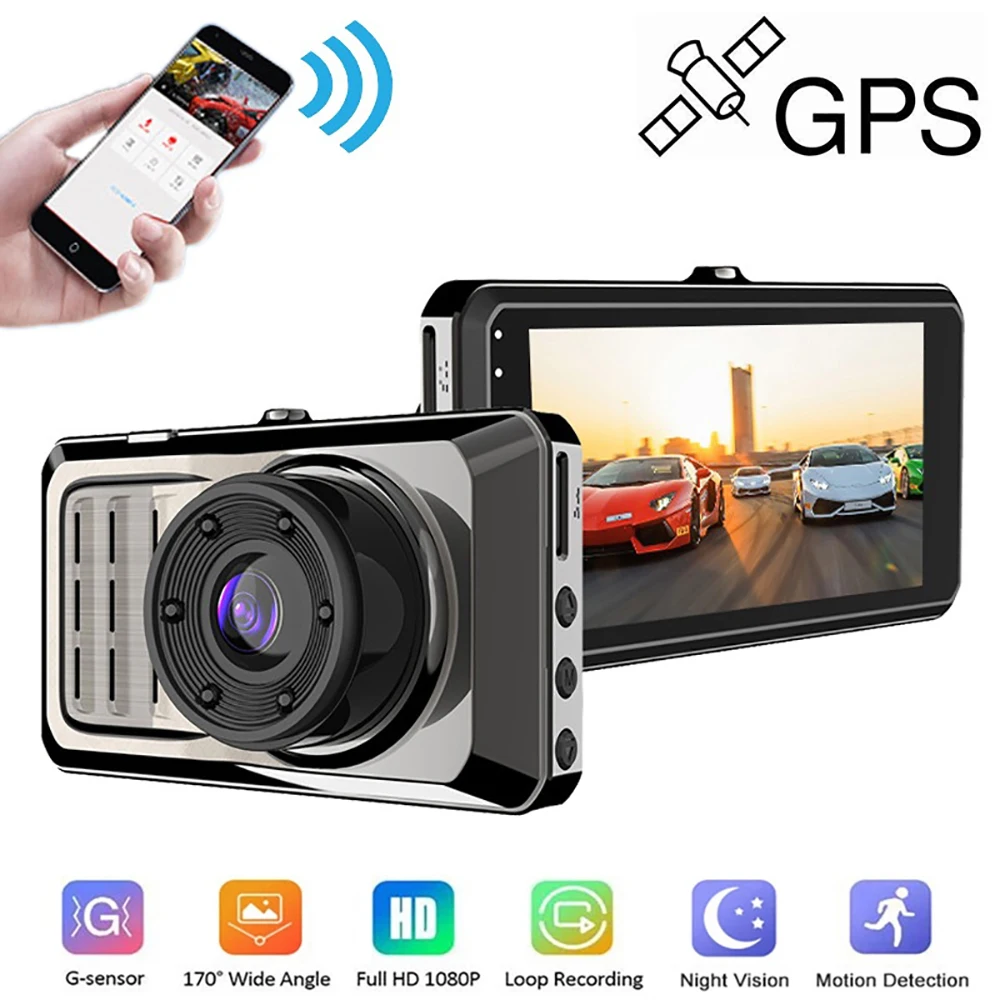 

Car DVR WiFi Dash Cam Full HD 1080P Rear View Vehicle Camera Video Recorder Black Box Auto Dashcam GPS Logger Car Accessories
