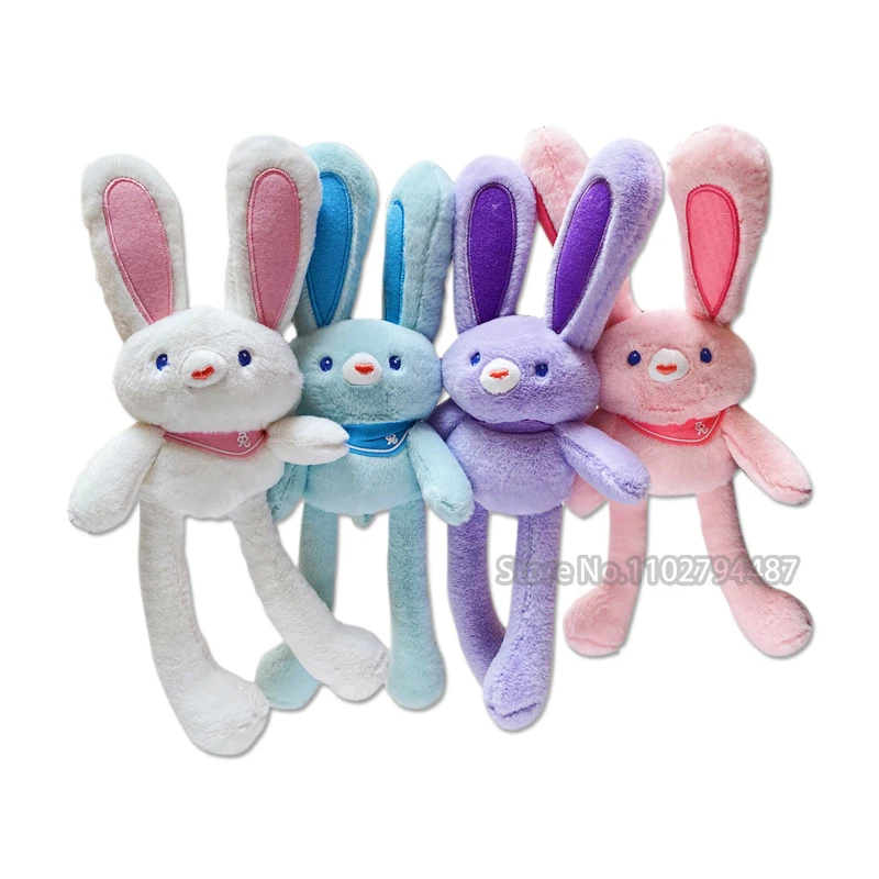 

30cm Rabbit Plush Toys for Kids Keychain Pendant Jewelry Pulling Ears Rabbitplush Girl Cute Animals Hanging Soft Toy Gift Doll