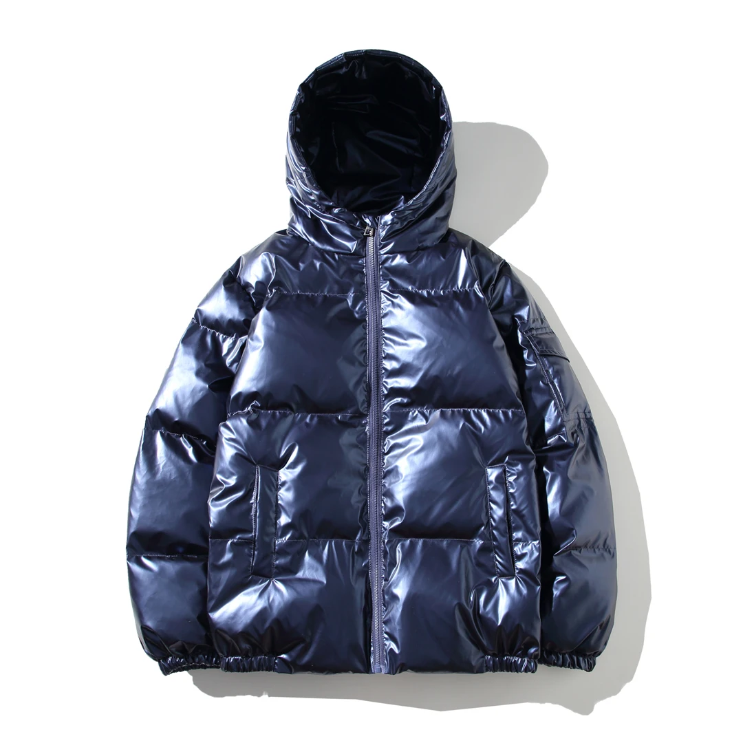 Winter Solid Color Parka Men Thick Hooded Jacket 2023  New Warm Harajuku Coat Male Casual Zipper Jackets Windproof Outwear