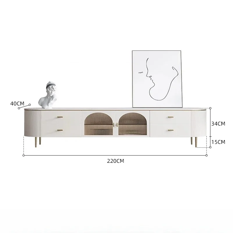Деревянные скандинавские белые шкафы для телевизора стеклянные двери напольный