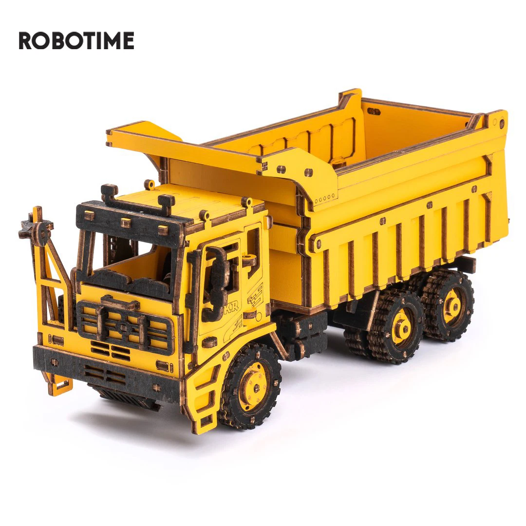 

Robotime ROKR Dump Truck Engineering Vehicle Creative Fun Toys Gifts for Kids Adult Building Block Sets 3D Wooden Puzzle TG603K