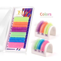 thinkshow mix color eyelashes maquiagem make up high quality soft natural synthetic mink rainbow eyelash cilios 6 colors mix