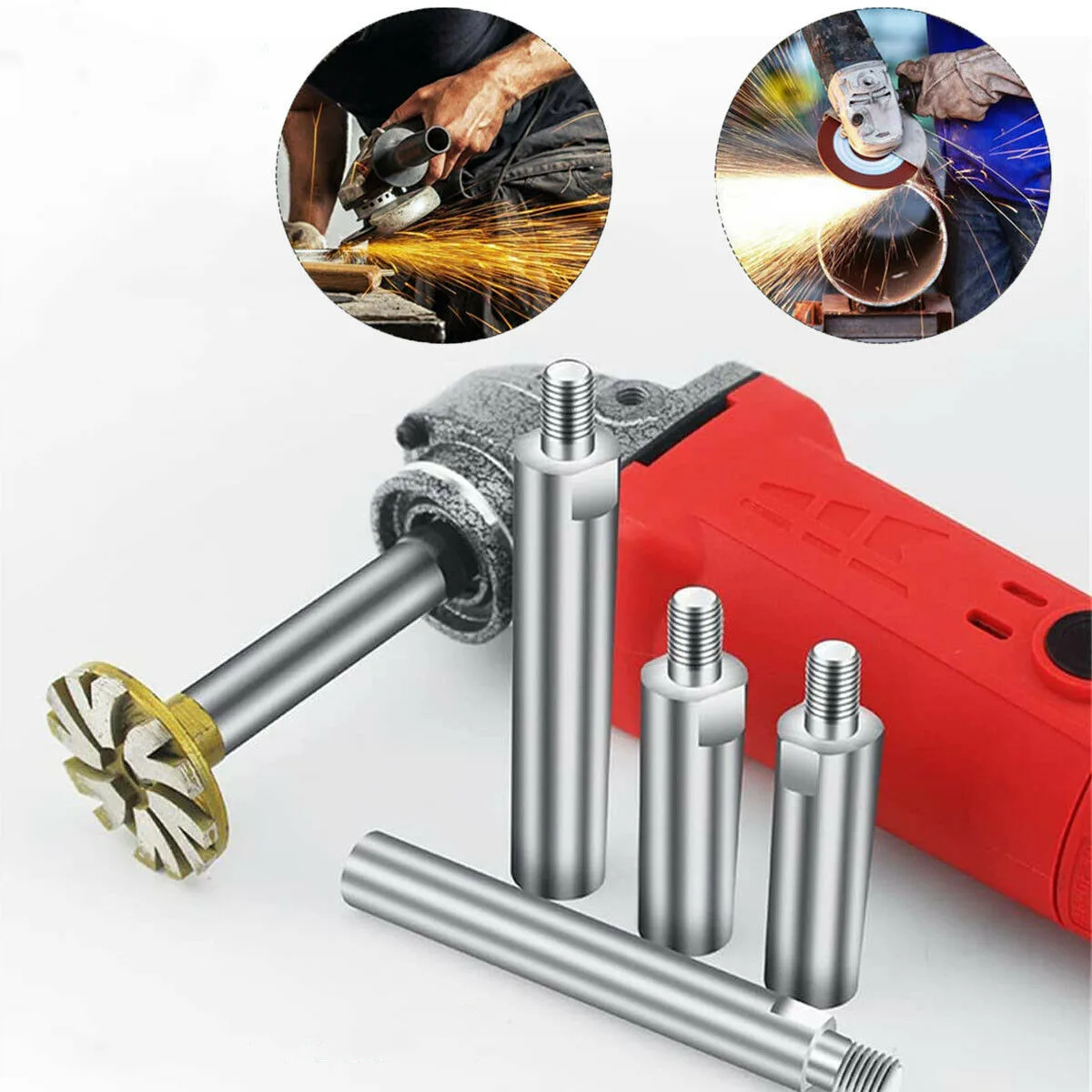 

M10/M14 Angle Grinder Extension Rod Polisher Extension Shaft Connector Extender Lengthen Bar Thread Adapter For 110/115/125 Type