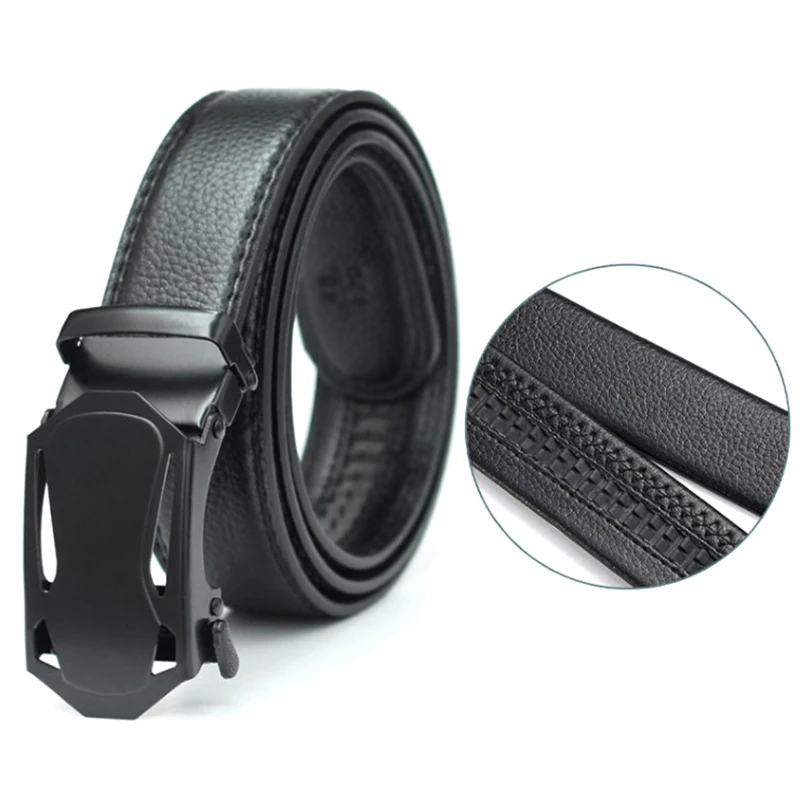 

Ремень с автоматической пряжкой мужской, деловой повседневный кожаный пояс, модный трендовый Креативный дизайн