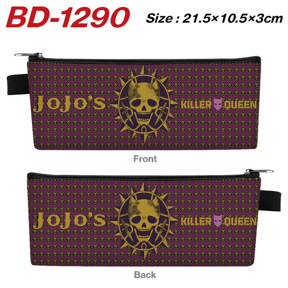 

JoJo's Bizarre Adventure Small Pen Bag PU Zip Pencil Case Student Cartoon Print Cosmetic Cases Unisex Stationery Supplies Gifts