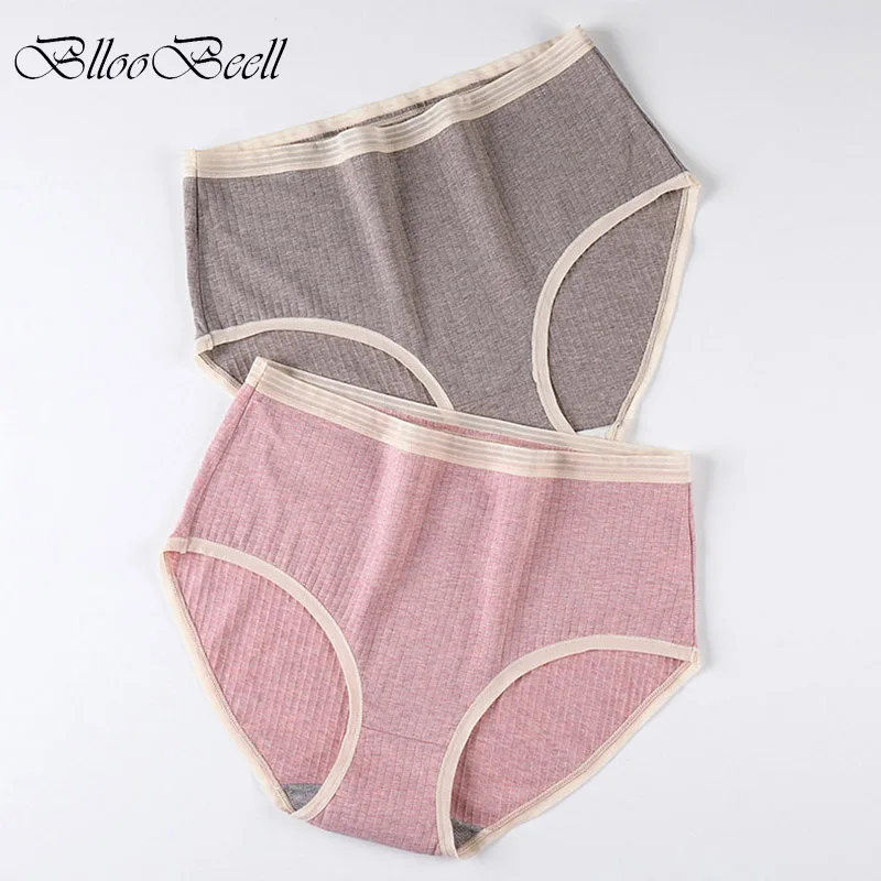 

Solid Color Women's Cotton Underwear Plus Size Panties High Waist Hip Lifting Control Briefs Female Lingerie For Ladies 4XL