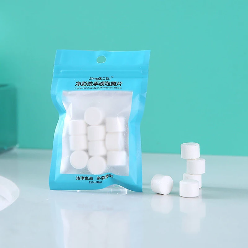 

10PCS Foaming Hand Sanitizer Effervescent Tablets Potpourri-type Cleansing Moisturizing Gentle Household Hand Sanitizer