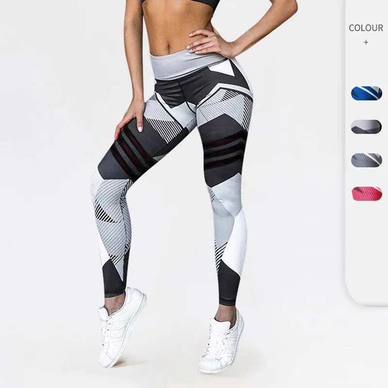 

Sport Fitness leggings Women Mesh Print High Waist Legins Femme Girls Workout Yoga Pants Push Up Elastic Slim Pants