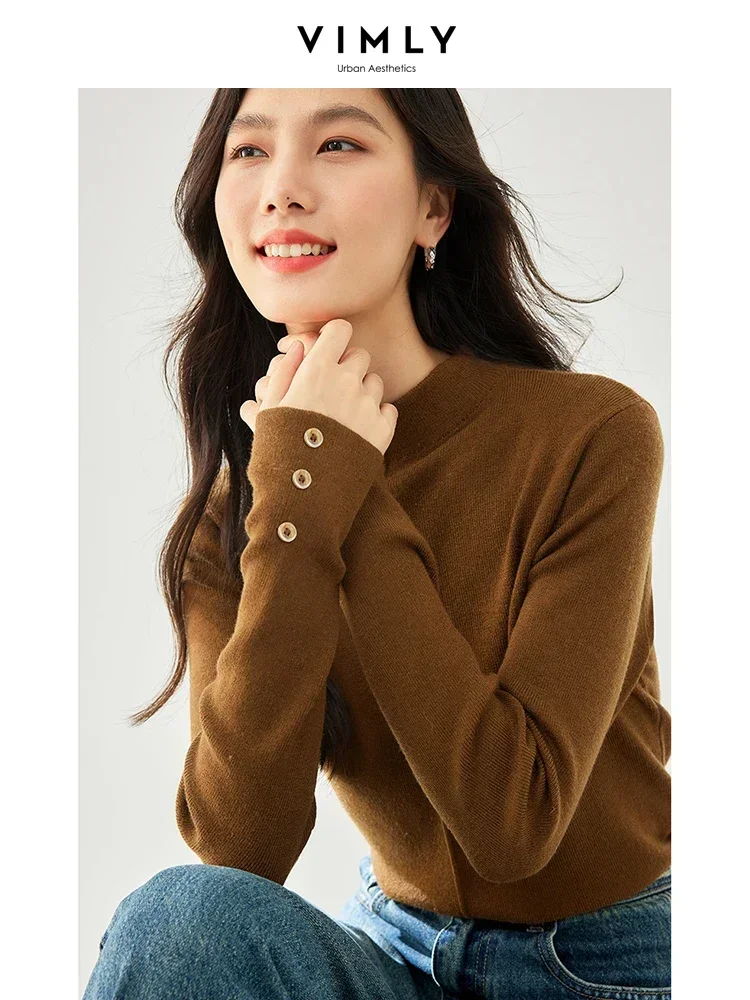 Пуловер женский трикотажный с длинным рукавом на осень и зиму