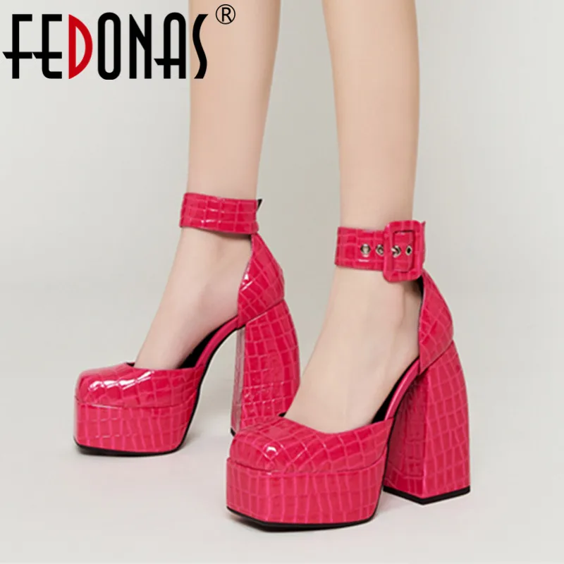 

FEDONAS Spring Summer Women Pumps Fashion Sexy Party Wedding Shoes Women Platforms Thick High Heels Sandals Prom Female Shoes