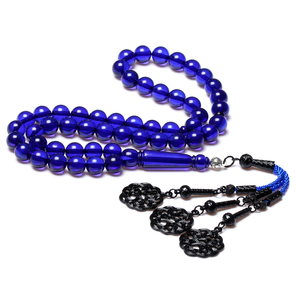 New style lighter and darker blue amber color custom tasbih islam muslim Tesbih prayer beads rosary misbaha tesbih sibha