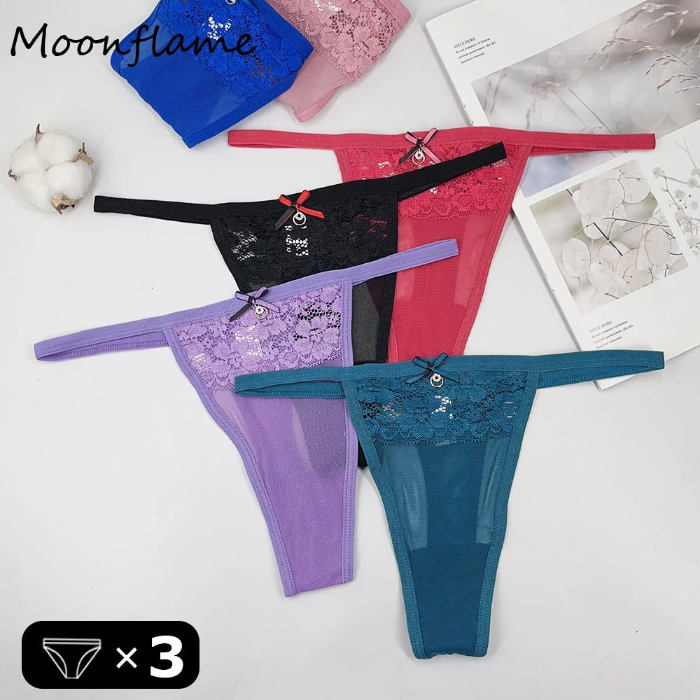 3 шт./компл. сетчатое прозрачное сексуальное женское белье однотонные стринги