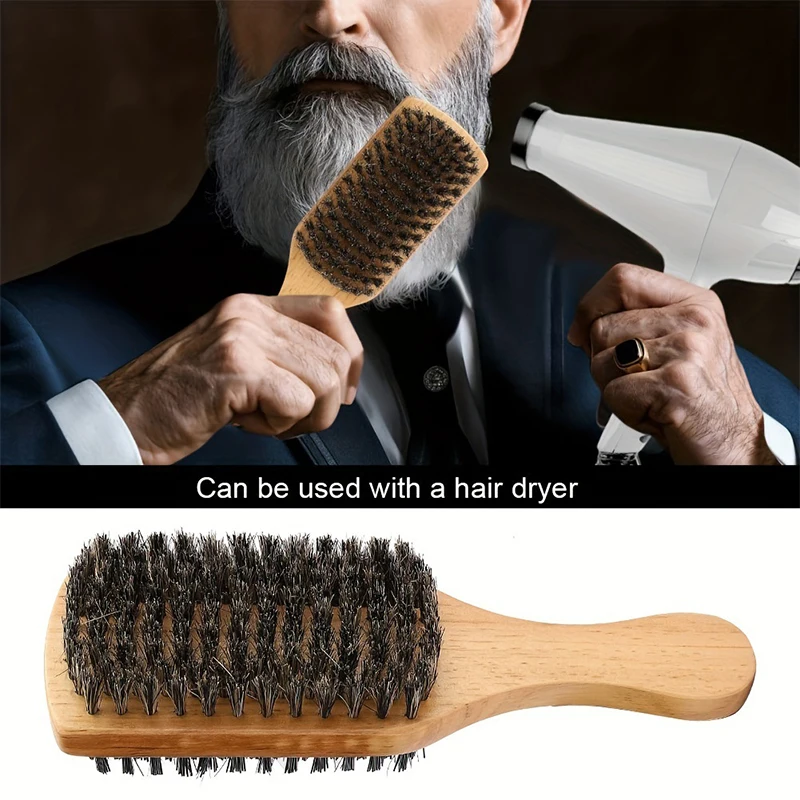

Мужская двусторонняя щетка для бороды, инструменты для укладки волос, для бритья бороды, для салона, для очистки бороды, щетка для шеи, Профессиональная парикмахерская для стрижки волос
