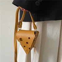 personality cheese bags for women 2022 trend leather fashion small mini purses and handbags funny cute cartoon crossbody bags