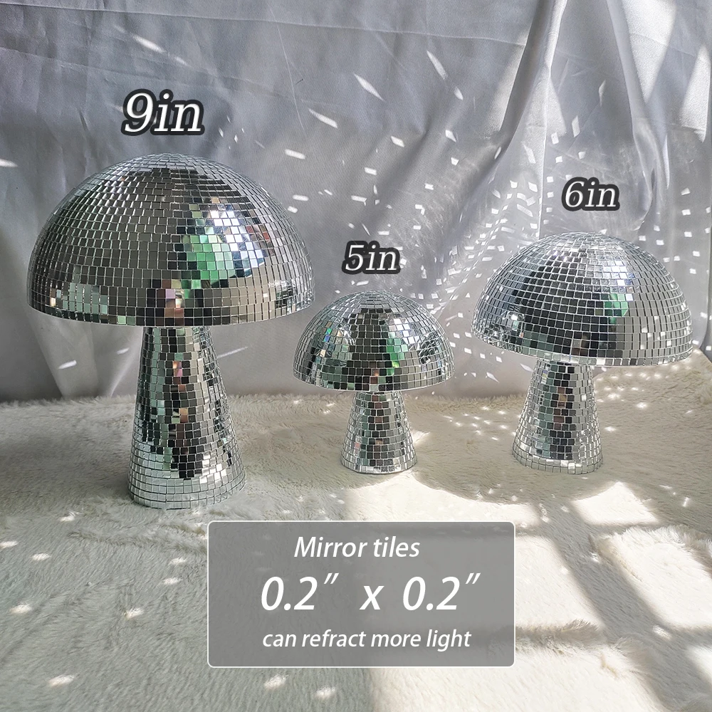 

Диско-шар в виде гриба для украшения дома, декор для вечеринки, зеркальный диско-шар в форме гриба, свадебное украшение, декор в виде диско-шара