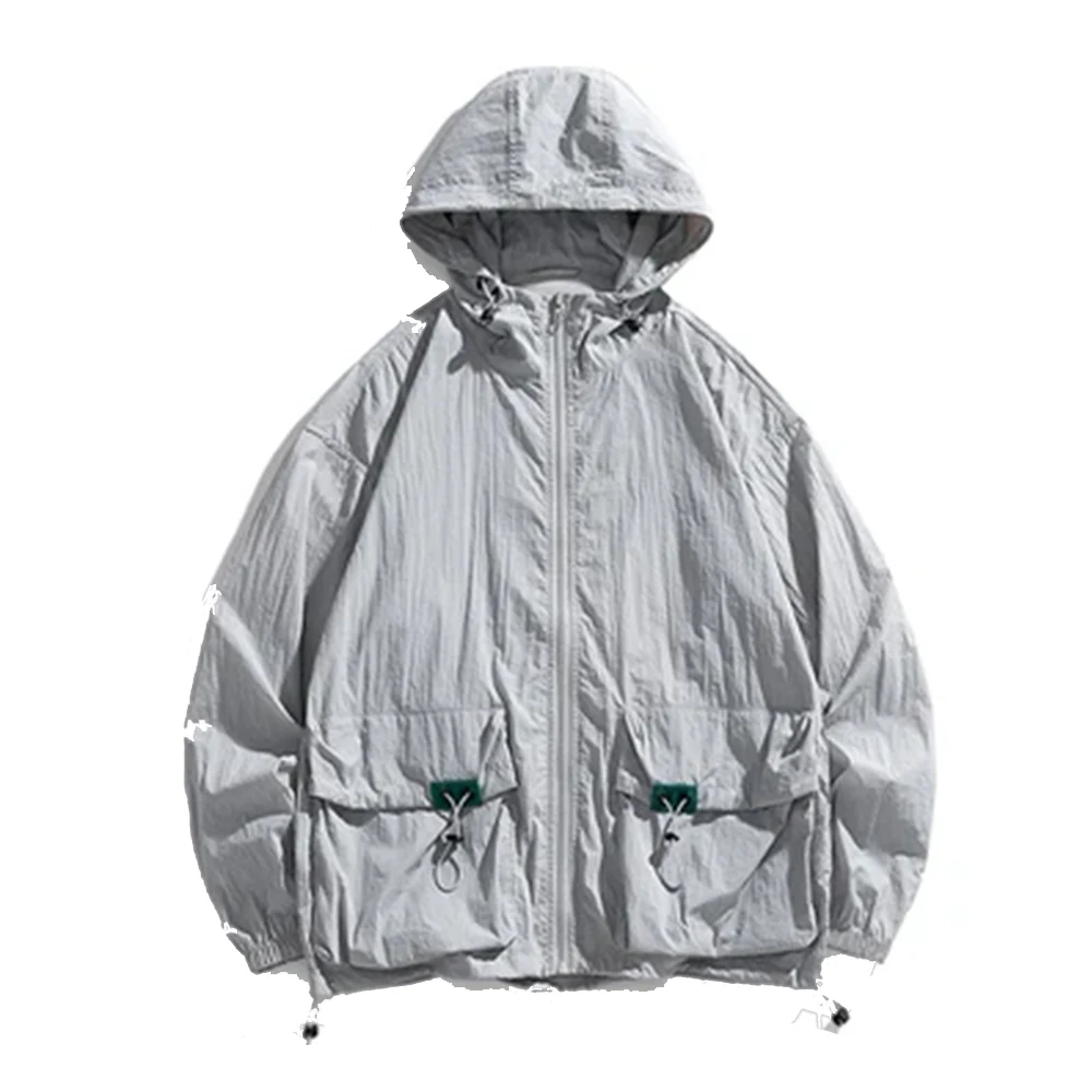 

Summer 2023 Thin Men Streetwear Lightweight Wind Jacket Cargo Windbreaker Jacket
