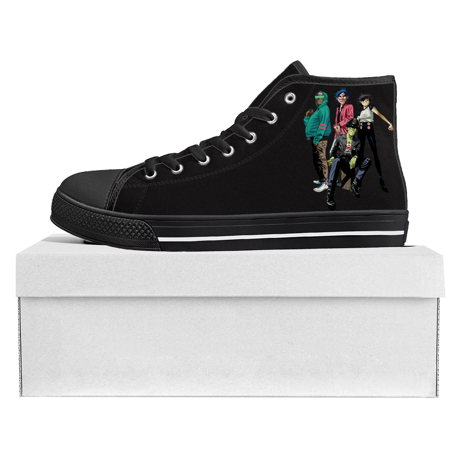 Gorillaz Virtual Rock Band Fashion High Top High Quality Sneakers Mens Womens Teenager Canvas Sneaker Couple Shoes Custom Shoe