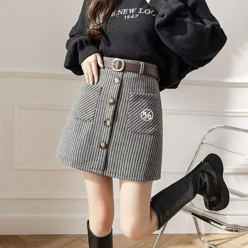 

Высококачественная юбка для гольфа, штаны, женская одежда для гольфа, новинка 2023, женская одежда для гольфа, зимняя плотная Шерстяная мини-юбка для тенниса