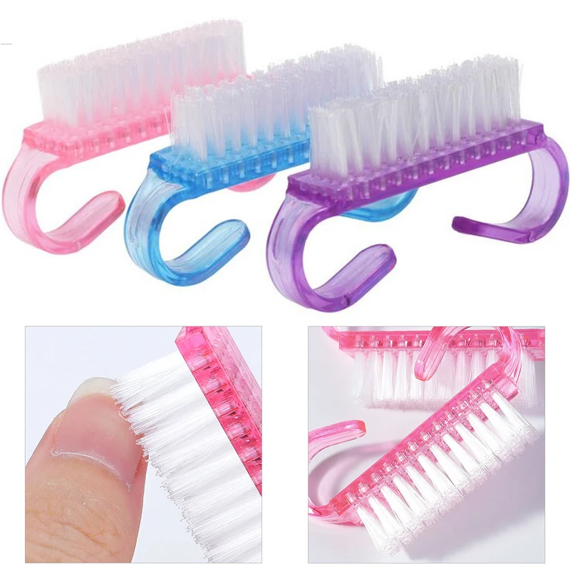 

50Pcs/Set Cleaning Nail Art Brush Gel Soft Remove Dust Transparent Design Pink/Blue/Purple Nail Brush Dust Cleaner Tools