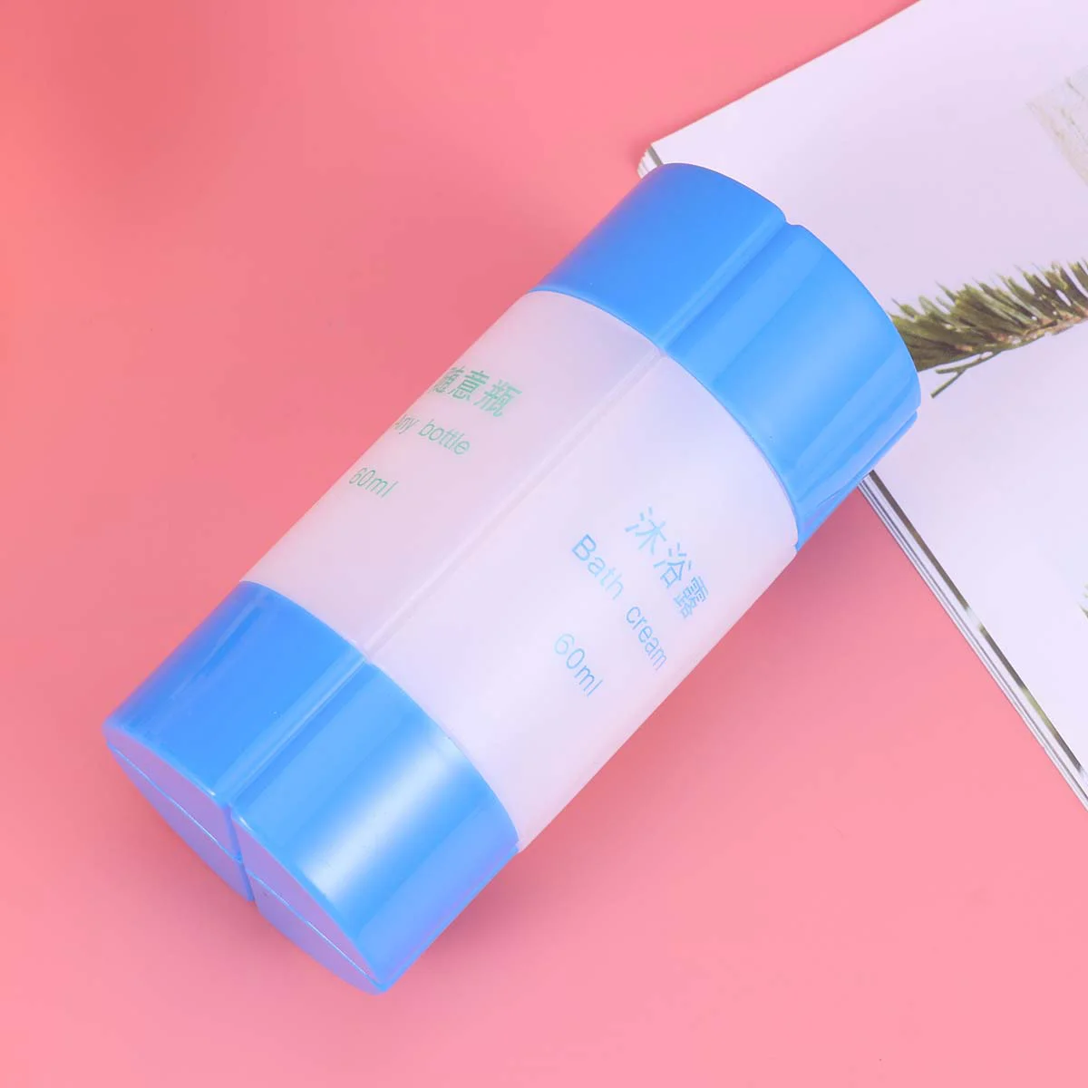 

1pc 4-in-1 Travel Bottle Set 60ml Organized Leak Proof Travel Tube Sets Dispensing Containers for Shampoo Lotion Soap (Blue)