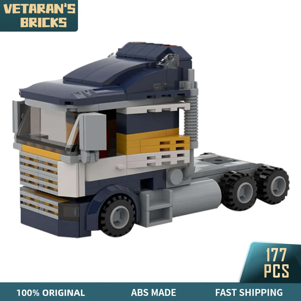 

MOC Highway Flatbed Truck Head Sets Cargo Carrier Car Engineer Vehicle Bricks Model Building Blocks Toy for Kids Festival Gift