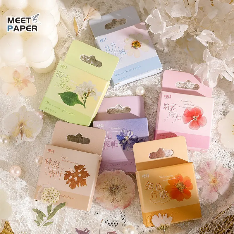 

45 шт. винтажные наклейки с цветами и листьями для украшения эстетических животных водонепроницаемые принадлежности для скрапбукинга бумажный Журнал Планировщик Канцтовары